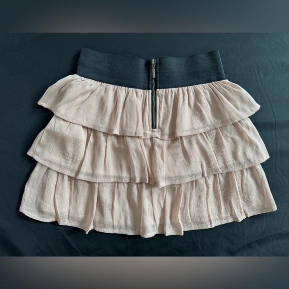 Y2K Blush Pink sparkle mini skirt with ruffles Charlotte Russe - Picture 3 of 4